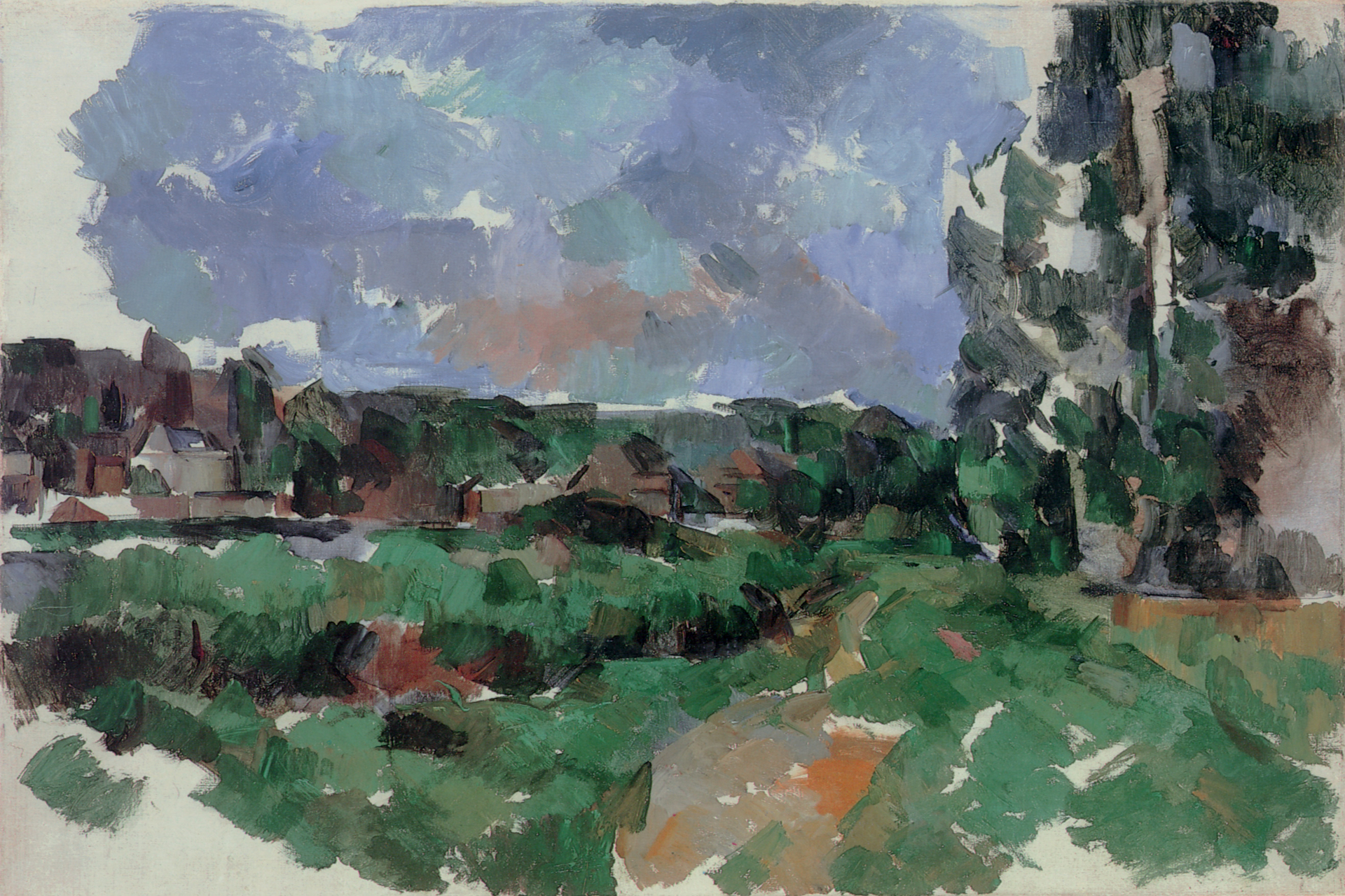 Foto: Ruland Photodesign Paul Cézanne (1839-1906) Flusslandschaft mit Häusern, circa 1904, Öl auf Leinwand, 65,5 x 81 cm. © The Scharf Collection.